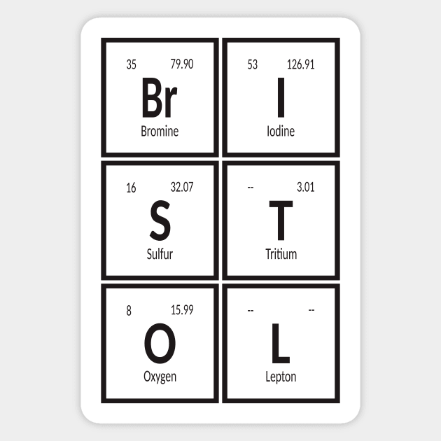 Bristol City Table of Elements Sticker by Maozva-DSGN